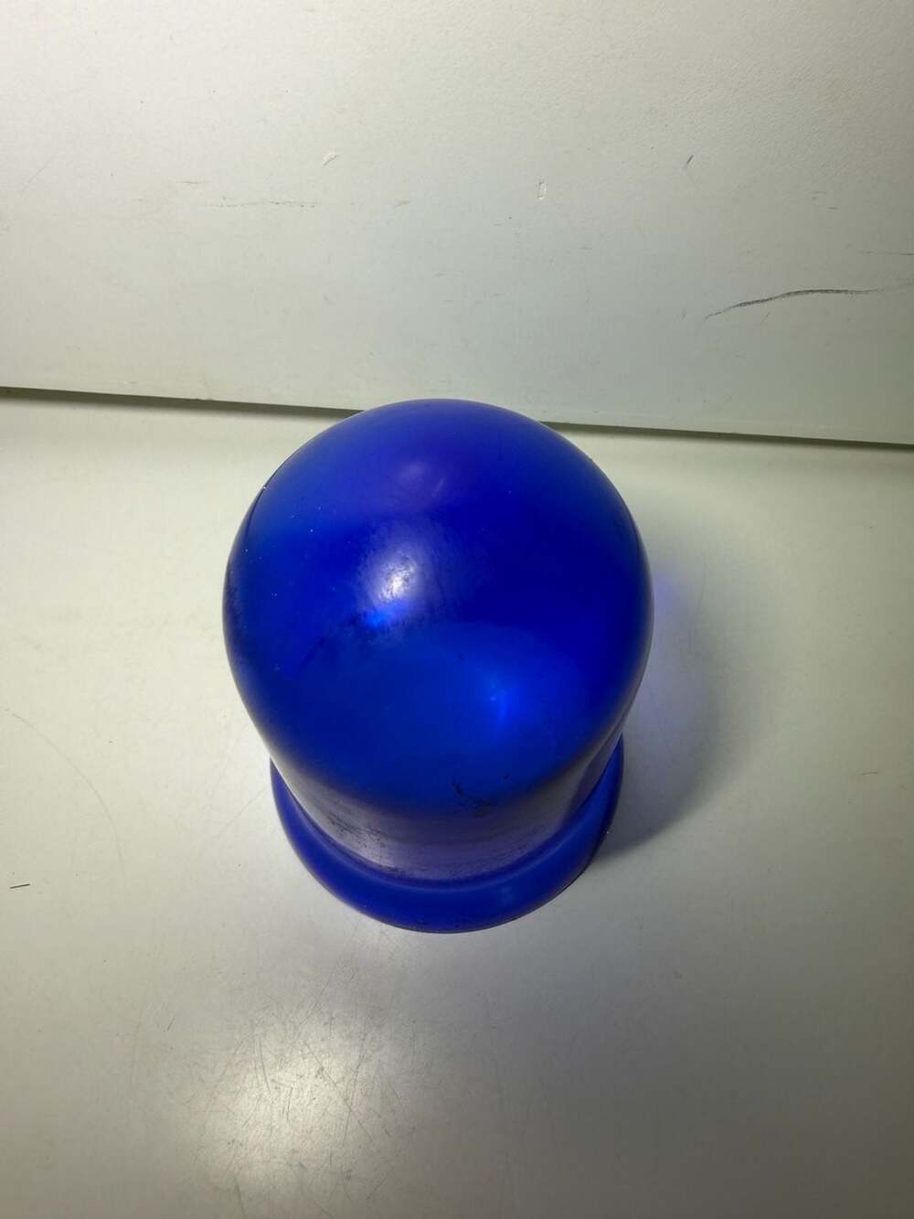 Vintage Cobalt Blue Glass Industrial Light Cover Globe - Picture 2 of 9